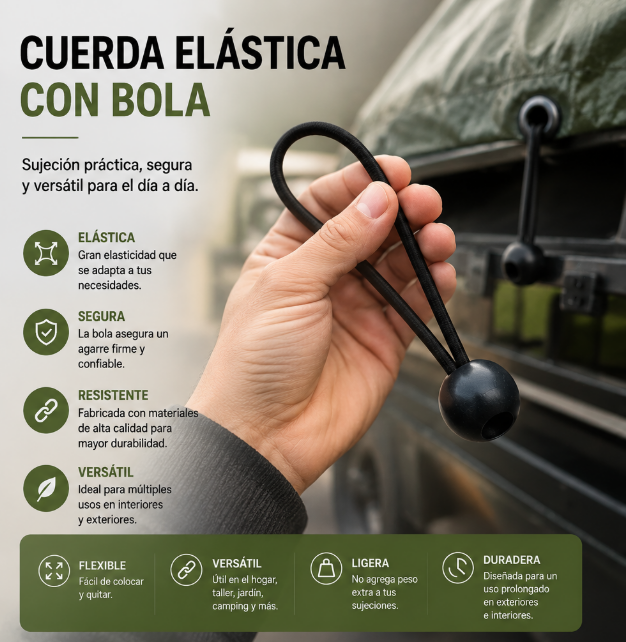 H-10869 Cuerda Elástica de Bola Uline (8" / 20 cm)