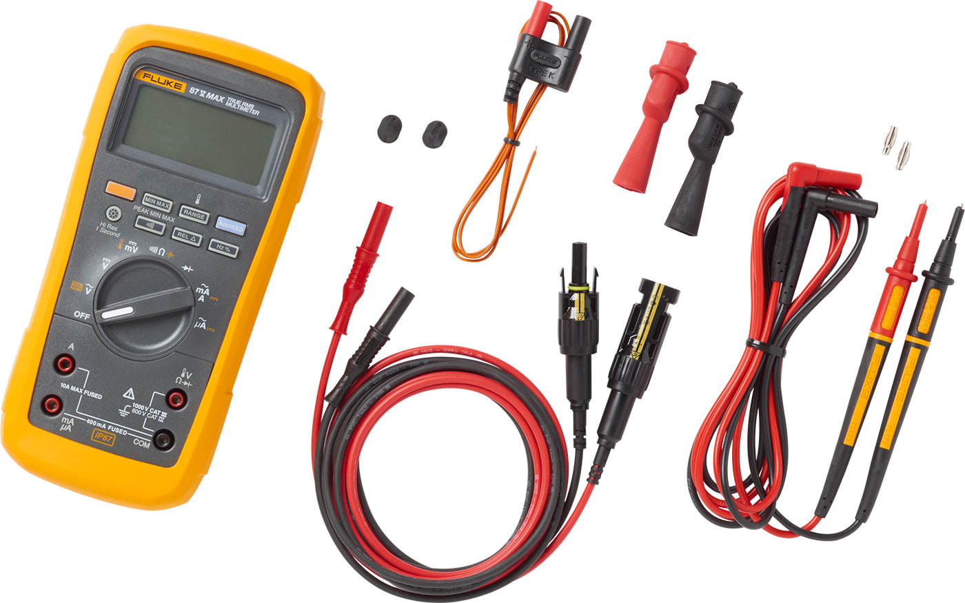 Fluke 87VMAX-PVLEAD1 - Kit de Multímetro Digital con PVLEAD1 MC4