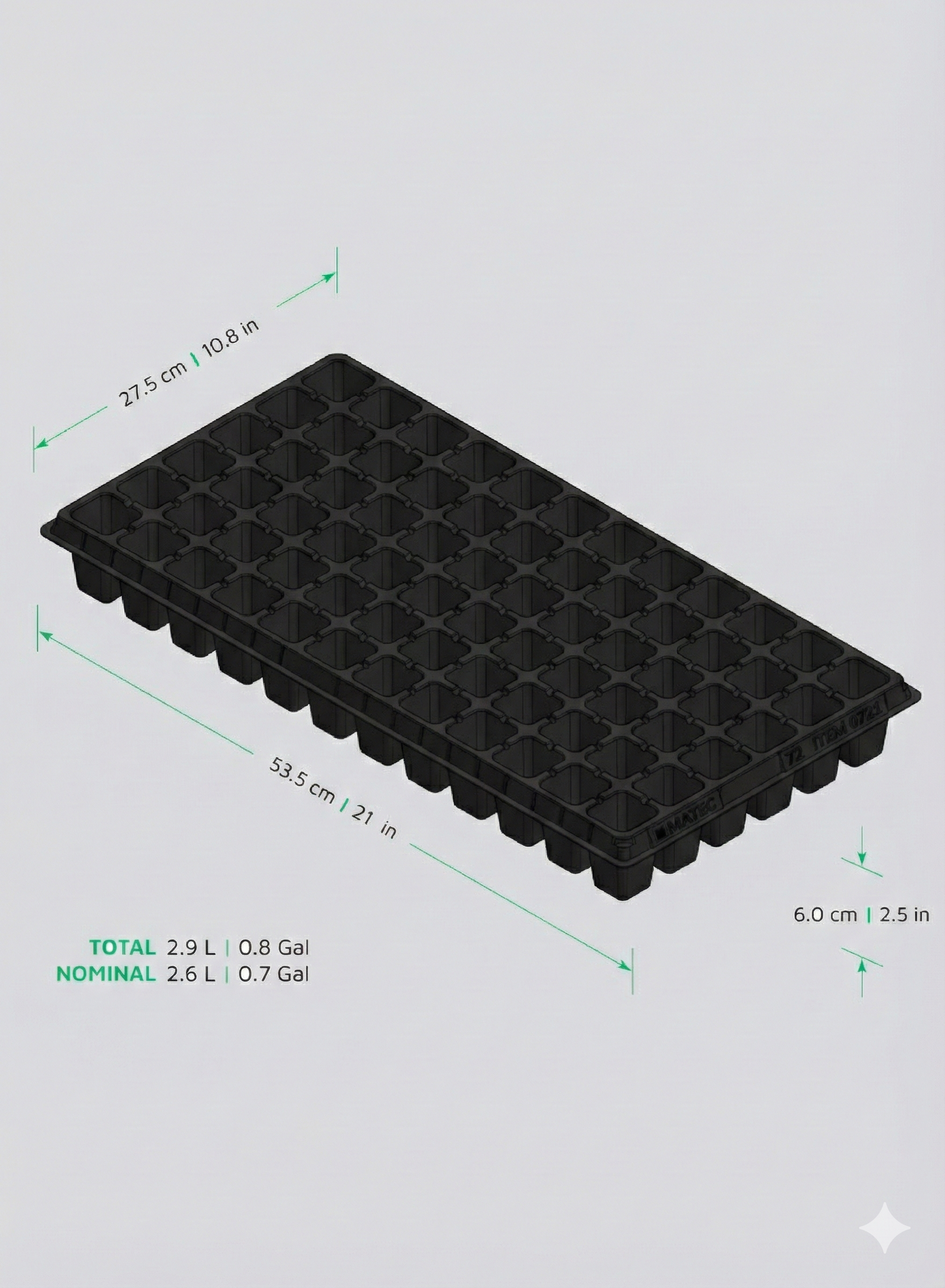 Charolas de Plástico Negro de 200 cavidades