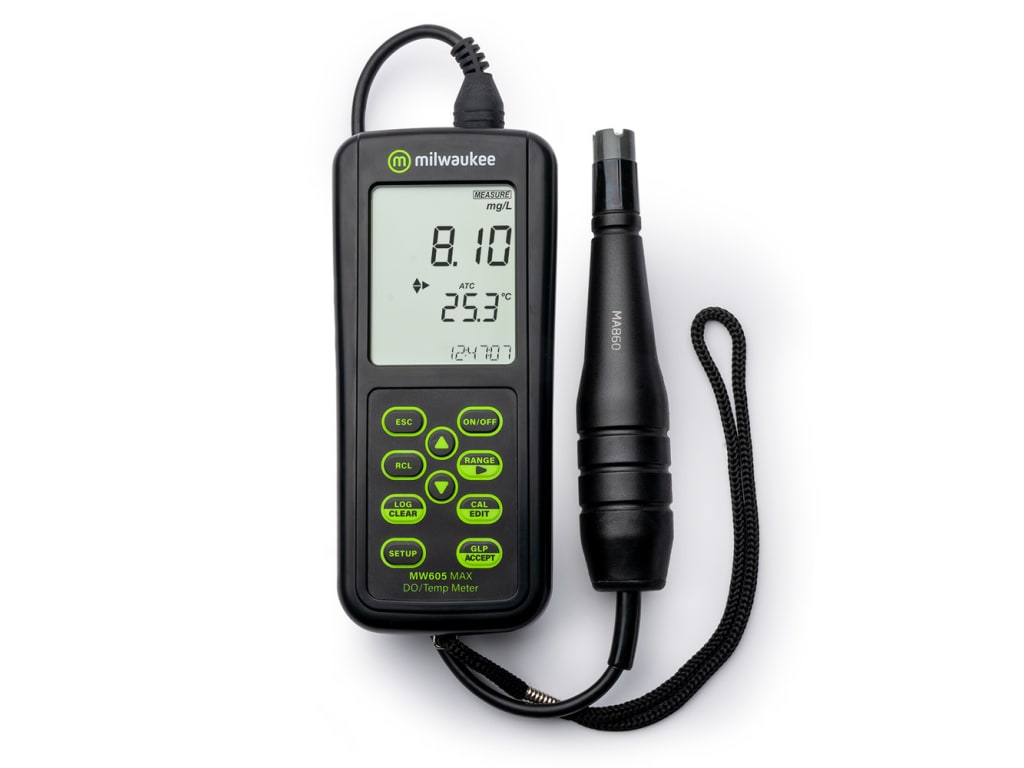 Milwaukee MW605 - Medidor de Temperatura y Oxígeno Disuelto