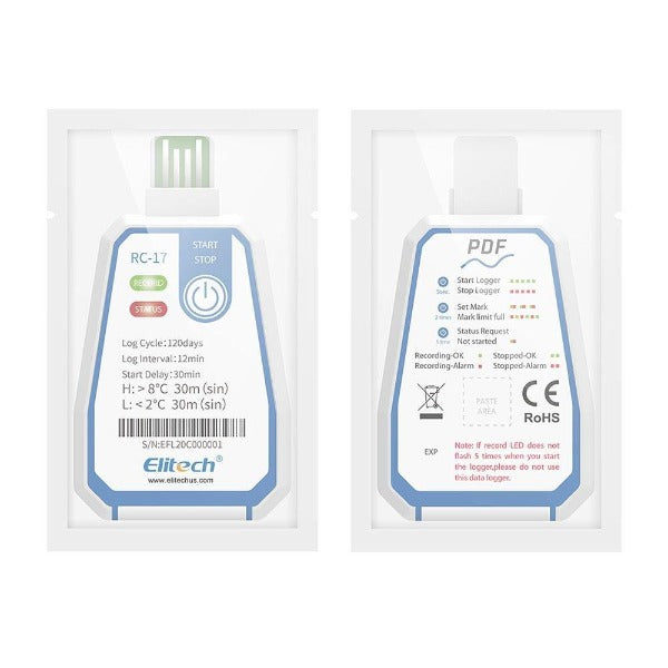 Elitech RC-17 - Registrador de Temperatura Desechable