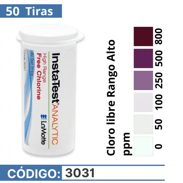 LaMotte 3031 Insta-TEST 0 - Tira Reactiva de Cloro Libre