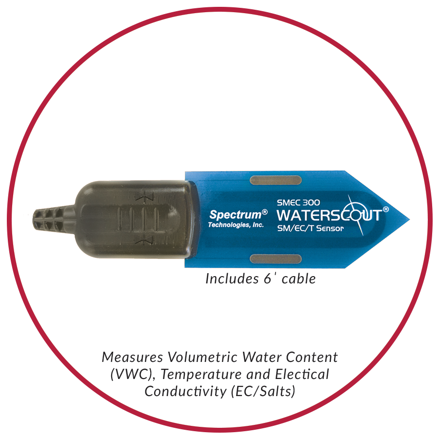 Sensor de humedad, CE y temperatura del suelo WaterScout