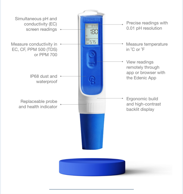 Bluelab ONEPEN - Medidor Portatil de pH, Conductividad y Temperatura