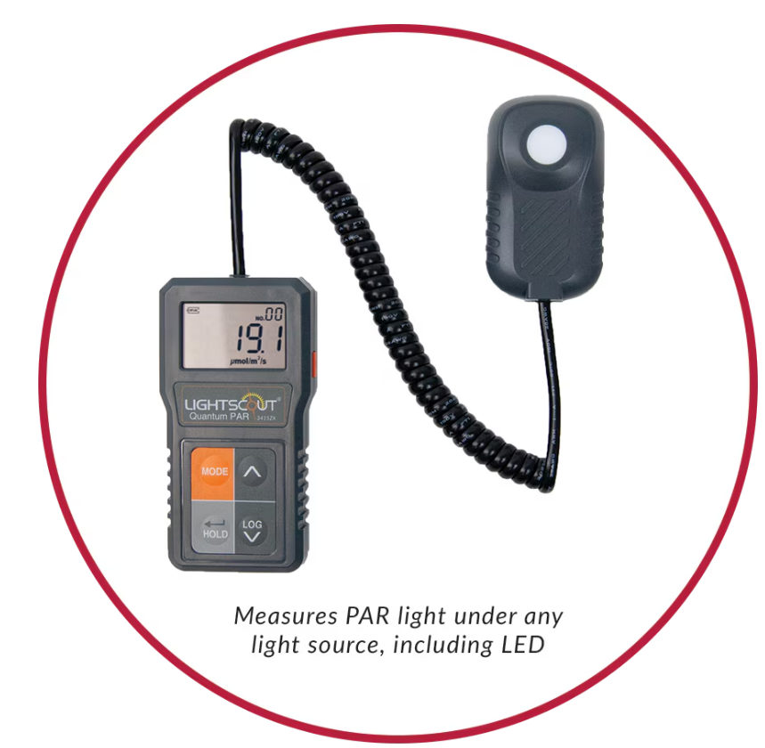 Medidor Cuántico (PAR) LightScout con Sensor Interno