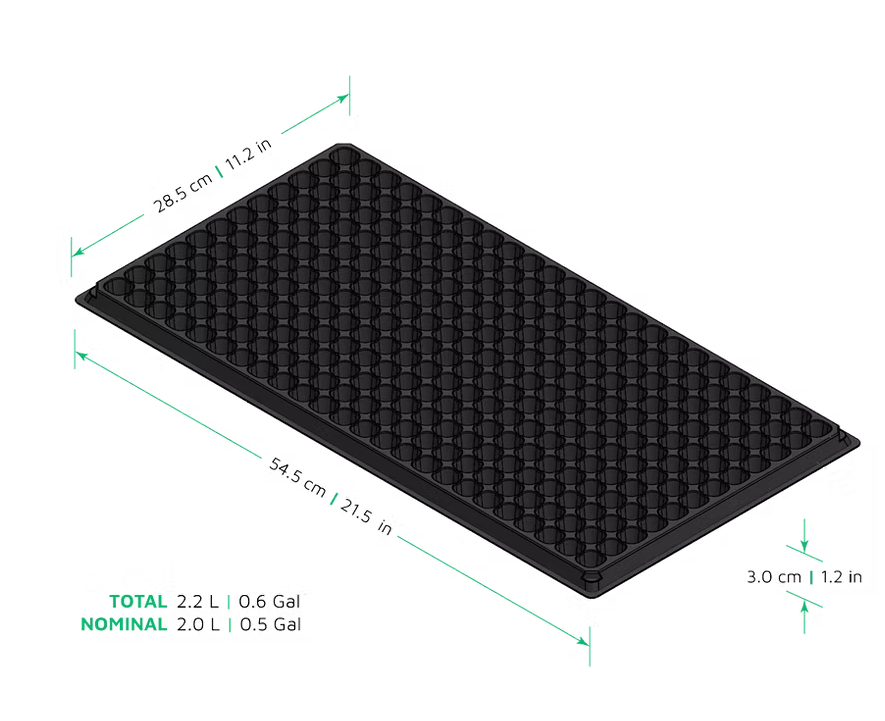 Charola de Plástico Negro de 288 cavidades