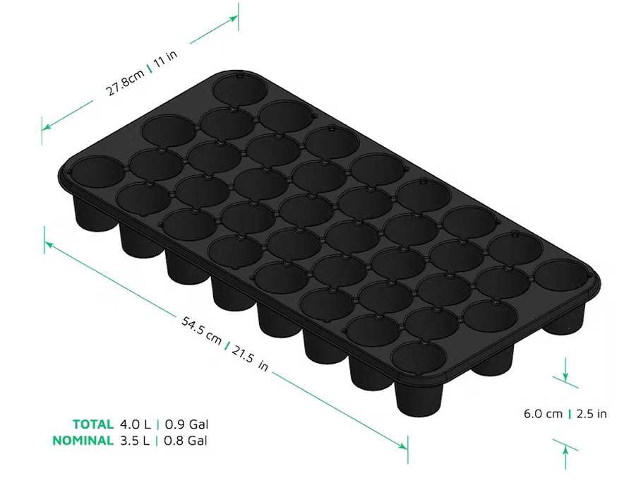 Charola / Semillero de Plástico de 38 cavidades