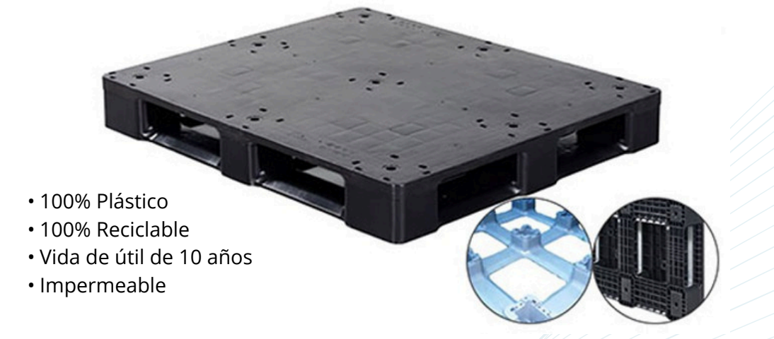 Tarima Plástica TLF-30 48×48 – Alta Carga Industrial