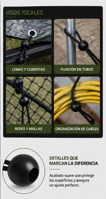 H-10869 Cuerda Elástica de Bola Uline  (8" / 20 cm)