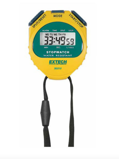 Extech 365510 - Cronómetro Digital LCD con Reloj Calendario y Alarma