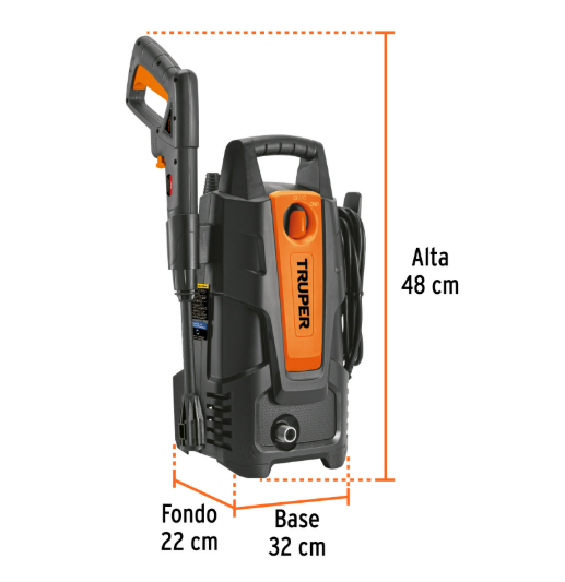 Hidrolavadora Eléctrica 1500 PSI - Limpiadora de Alta Presión 1.9 HP