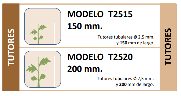Tutores de 15 y 20 cm para Plantines