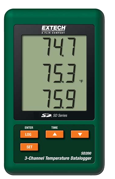 Extech SD200 Registrador de Temperatura 3 Canales