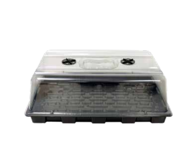 Charola Lisa con Domo de Plastico para Germinacion