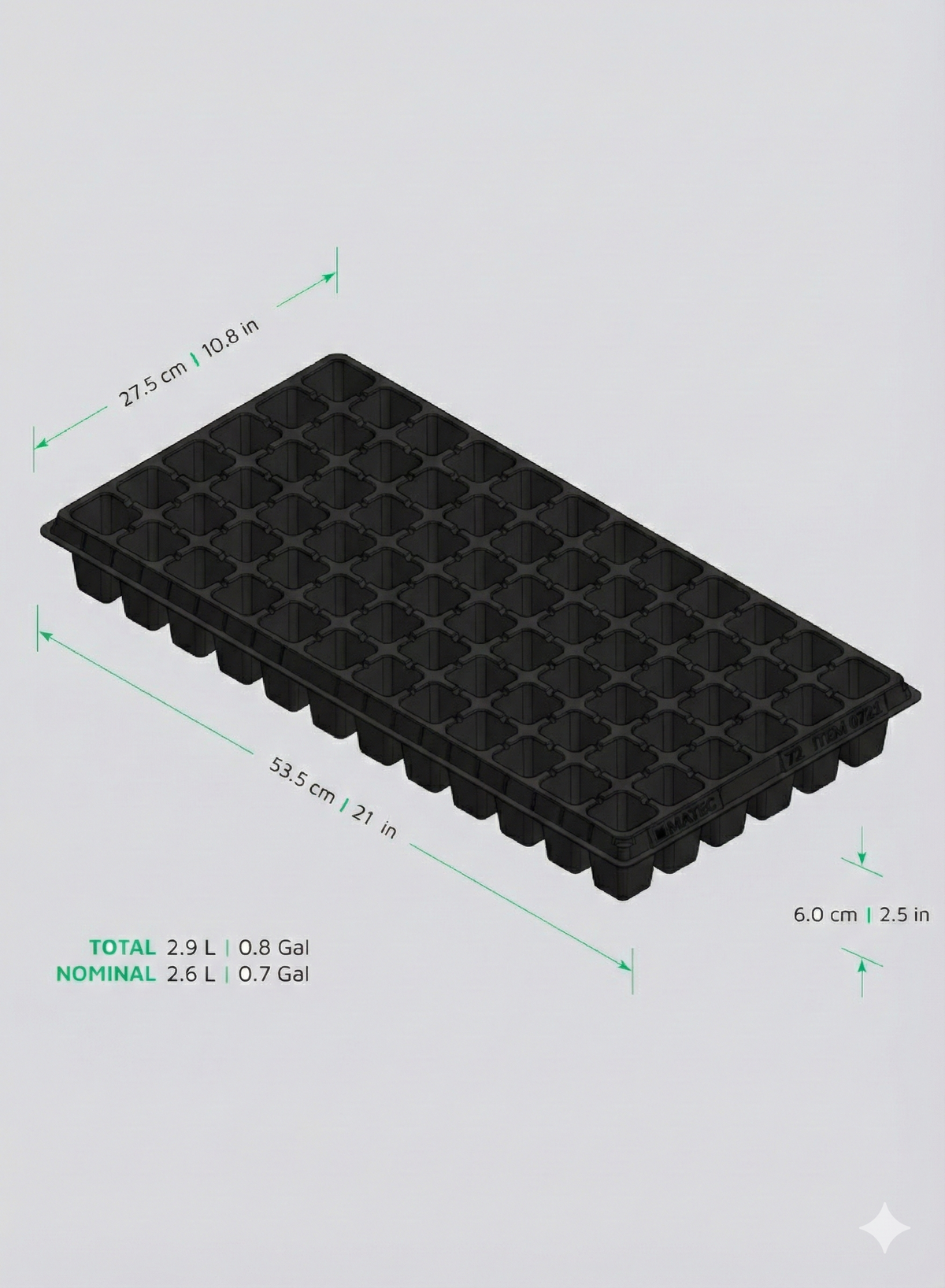 Charolas de Plástico Negro de 200 cavidades
