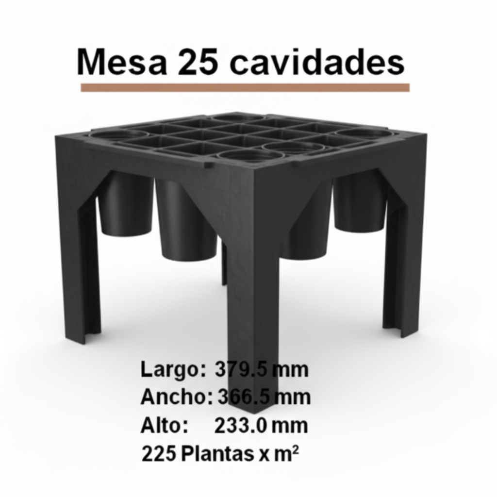 Mesa de 25 Tubetes De 380 Cm3