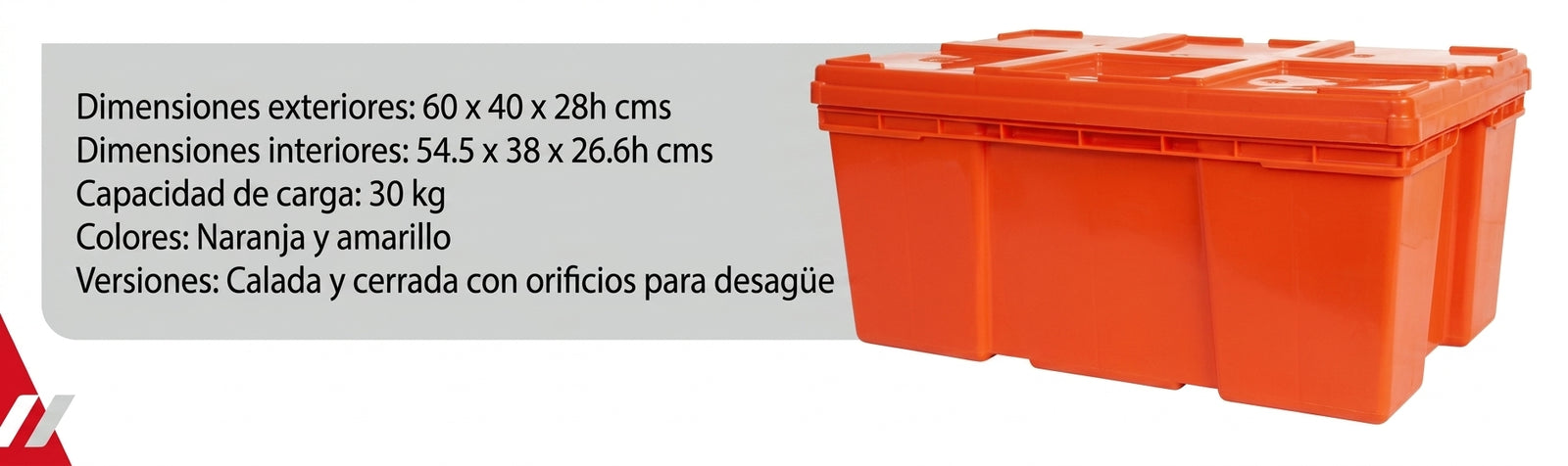 Caja de Plástico 28 de 30 kg para Refrigeración