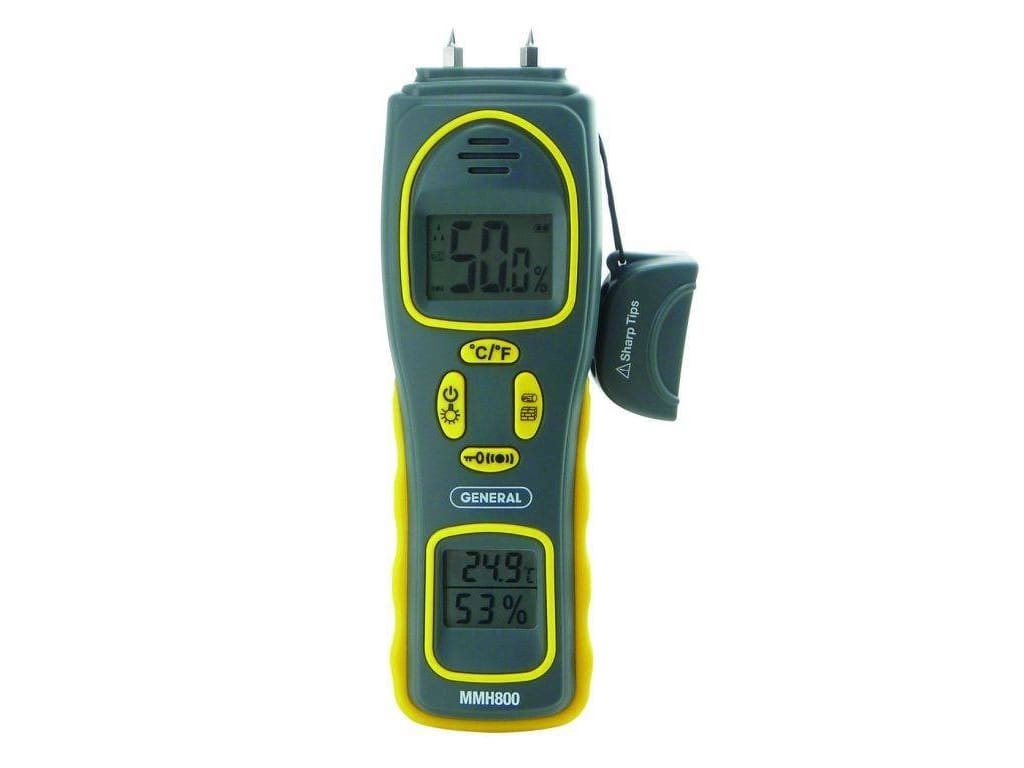 Medidor de Humedad MMH800 – Pin/Pinless, Temp y Humedad