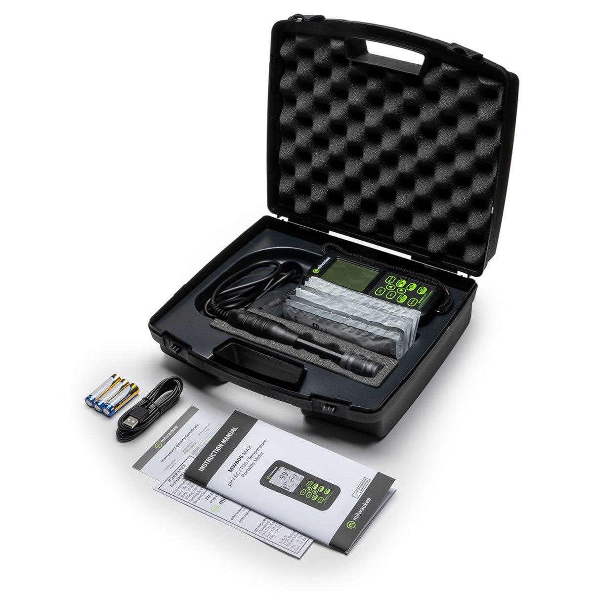 Milwaukee MW806 PRO – Medidor 4-en-1 pH / EC / TDS / Temp