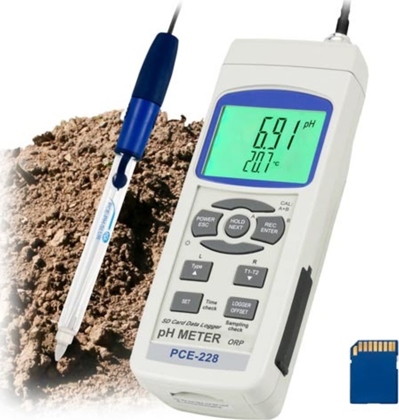 PCE PCE-228SLUR Medidor ambiental (pH, redox, temperatura)