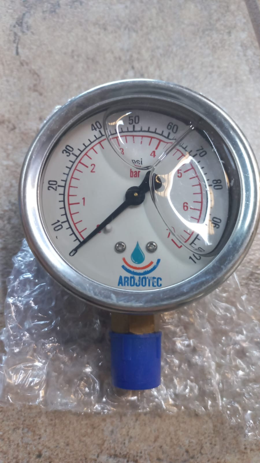 Manómetro de Presión con Glicerina 0-100 PSI
