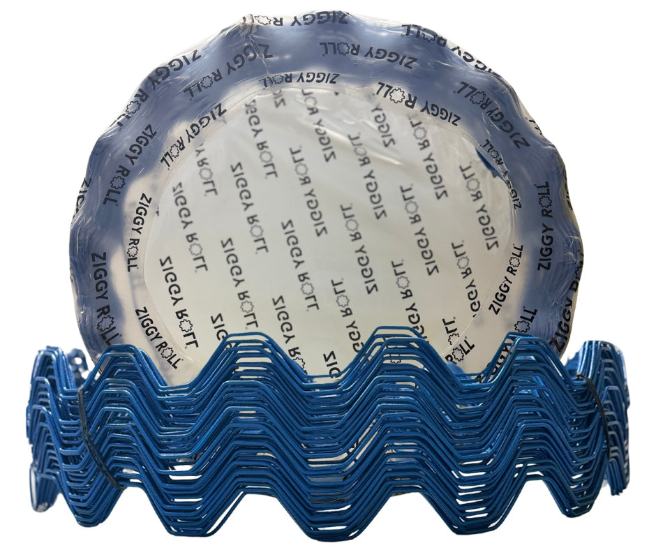 ROLLO DE ALAMBRE ZIG-ZAG PLASTIFICADO AZUL