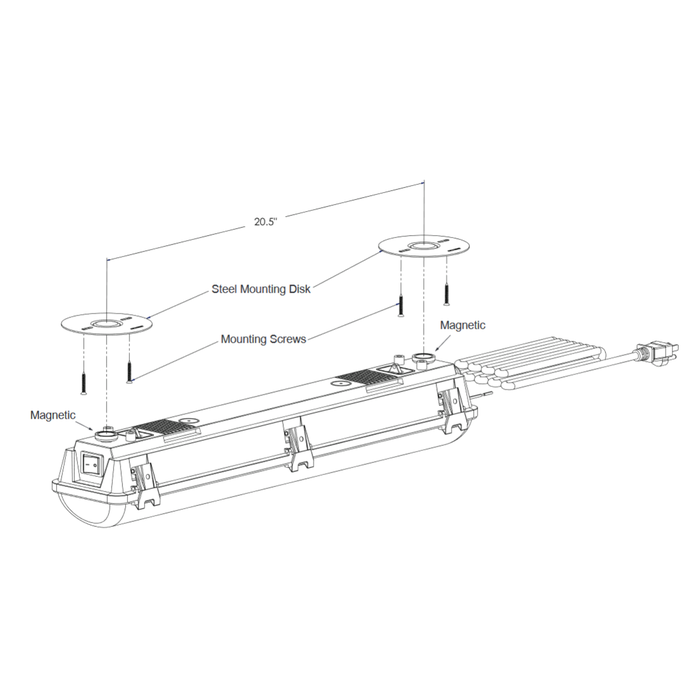 Growlight  - Luz LED Hermética al Vapor de 20W