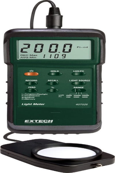 Extech 407026 Medidor de Luz de Servicio Pesado con Interfaz para PC
