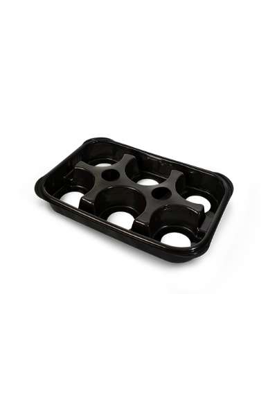 Charola Transportadora Reusable de 1 Galón para 6 Macetas con Drenaje