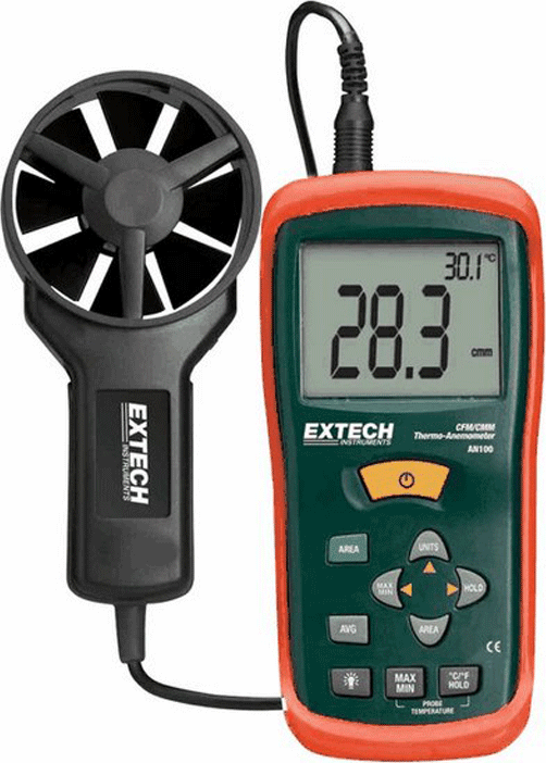Extech AN100 Anemometro Medidor de Flujo de aire