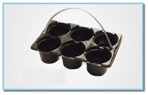 Charola de Plastico de 6 cavidades con Asa
