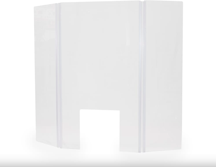 Pantalla de acrílico transparente de 20 "de ancho x 36" de alto con paneles laterales ajustables