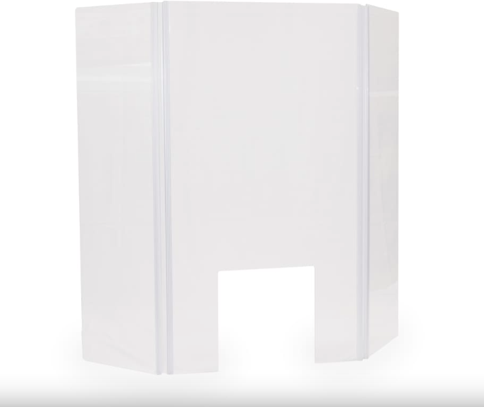 Pantalla de acrílico transparente de 20 "de ancho x 36" de alto con paneles laterales ajustables
