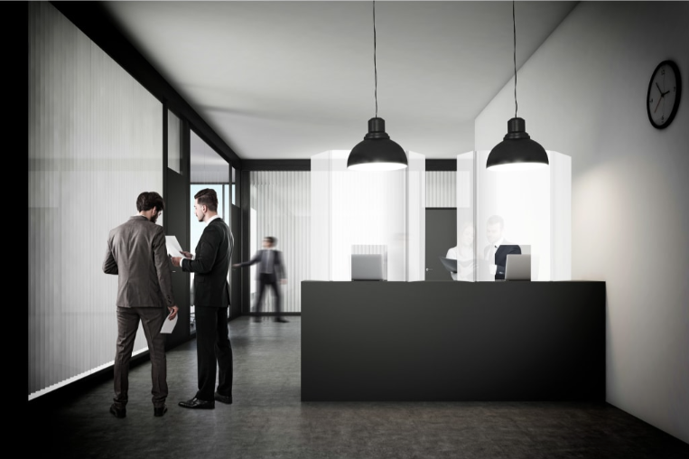 Pantalla de acrílico transparente de 20 "de ancho x 36" de alto con paneles laterales ajustables