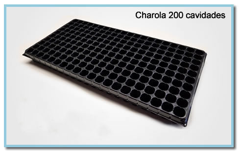 Charolas de Plástico Negro de 200 cavidades