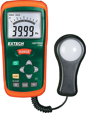 Extech LT300-NIST - Medidor de Luz de Pantalla Digital y Analógica