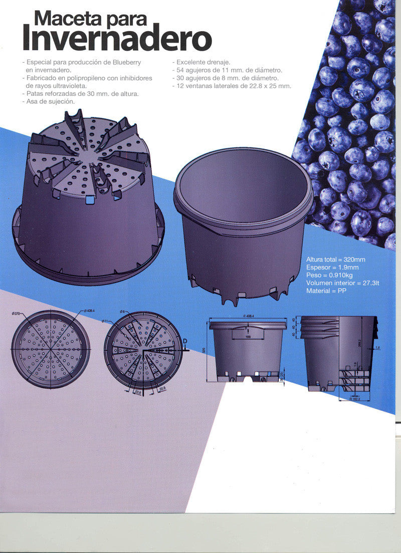 Macetas Redondas para Cultivos en Invernaderos de Berries
