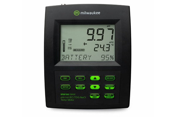 Milwaukee MW180-US - Medidor de banco MAX pH/mV/EC/TDS/NaCl/Temp