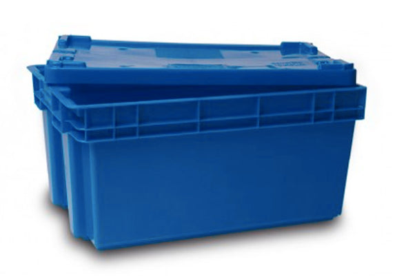 Caja o contenedor de plástico cerrado con tapa sellable de 50 litros.