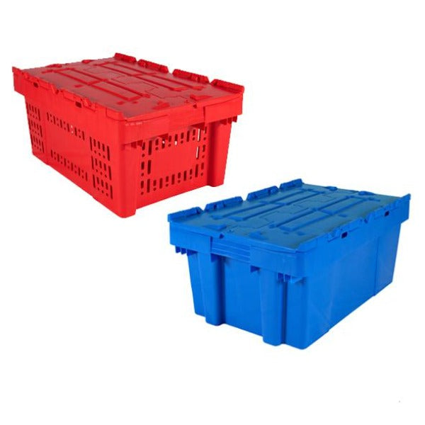 Caja de Plástico para Transporte con Tapas Dobles