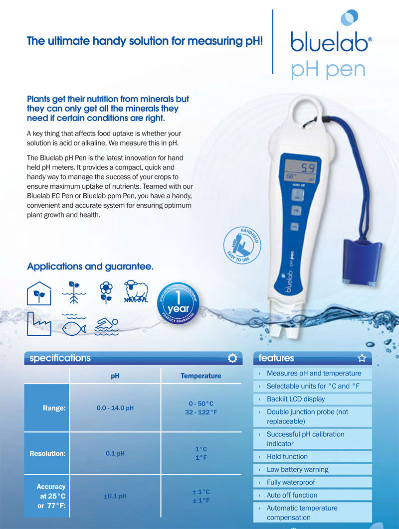 Bluelab Soil PH PEN - Medidor de pH y Temperatura para Suelo